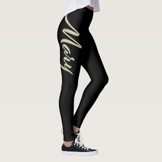 Legging Mary white gold Handwriting Hose (Direita)
