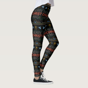 Legging Mas alegre do cristo da camisola feia cristã do