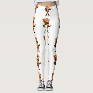 Legging Mascote de Fatia de Pizza Legal com Jaqueta de Cou