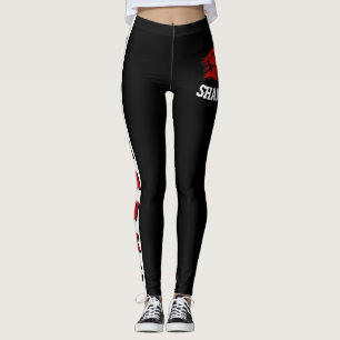 Legging Mascote Preto/Vermelho/Branco do Ventilador da Equ