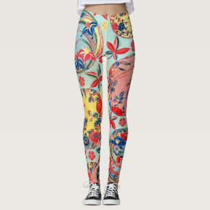 Legging Matéria têxtil japonesa do quimono do vintage