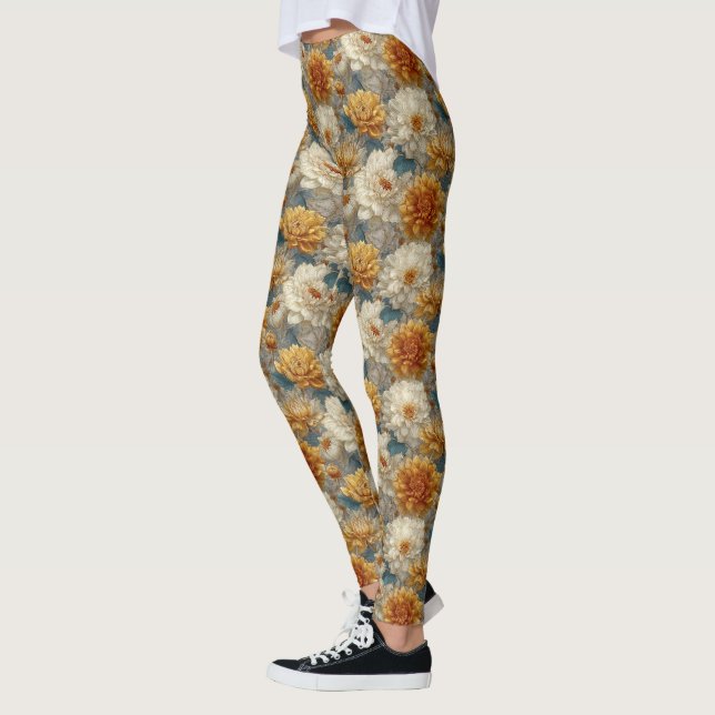Legging Maternidade de Flores de Dahlia  Fantasia de Dahli (Esquerda)