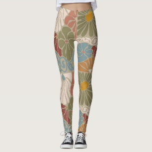 Legging Matisse Groovy floral Art Nouveau 1970s Boho 