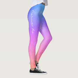 Legging Matizes cor-de-rosa gradiente e brilhantes azuis