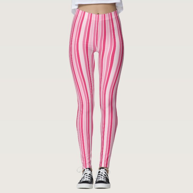 Legging Matizes de faixas cor-de-rosa (Frente)