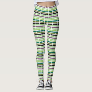 Legging Matizes Pretos Roxos Verdes