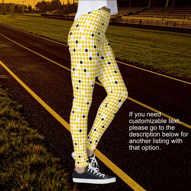 Legging Matriz de Pontos - Amarelo Creme Preto - SEM TEXTO (Dot Matrix - Yellow Cream Black - PLAIN)