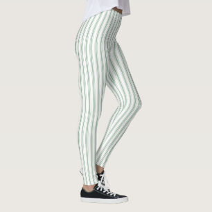 Legging Mattress Ticking Strike Pattern Moisés Verde Branc