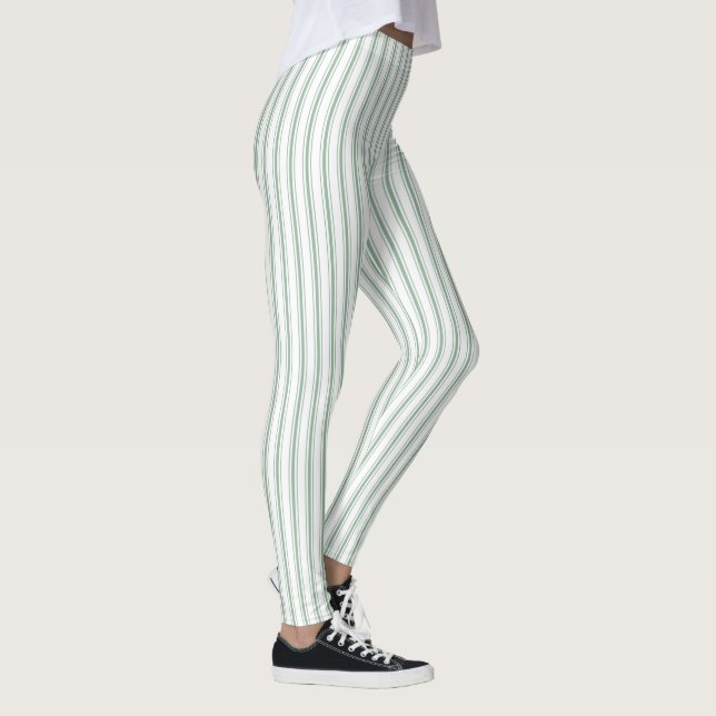 Legging Mattress Ticking Strike Pattern Moisés Verde Branc (Direita)