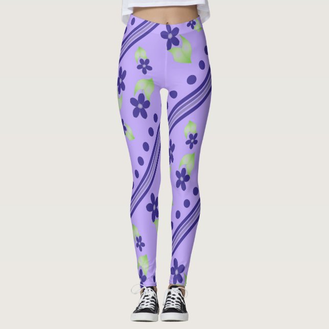 Legging Mauve Com Flor Roxo (Frente)