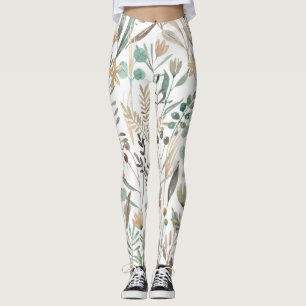 Legging Meadow Wildflower: Watercolor Charm.