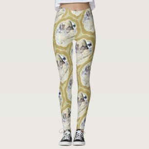 Legging Medalhões em Azul e na Terra Verde