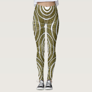 Legging Medidor-Chave Grego em Simetria Geométrica Artdeco
