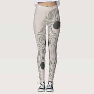 Legging médio-século abstrato, formas geométricas de equil