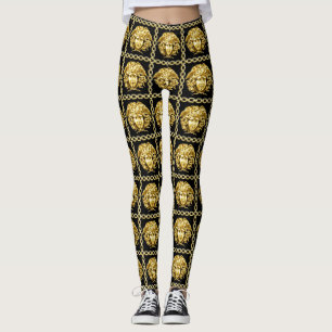 Legging Medusa Dourada em Correntes