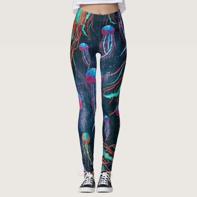 Legging Medusa legal no mar azul profundo (Frente)