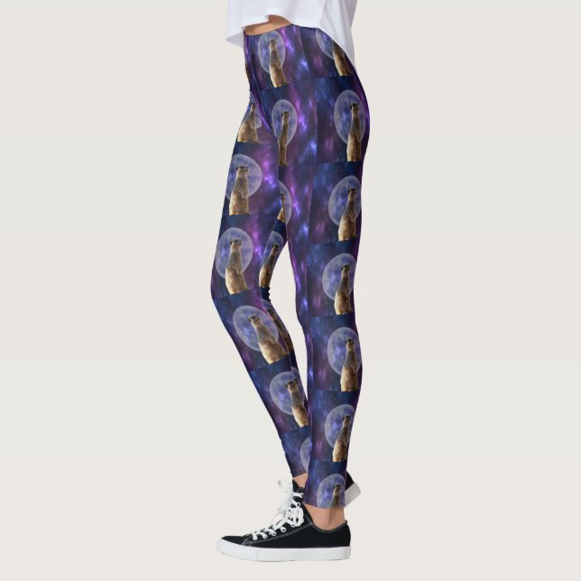 Legging Meerkat Blue Nebula Moon Night, (Esquerda)