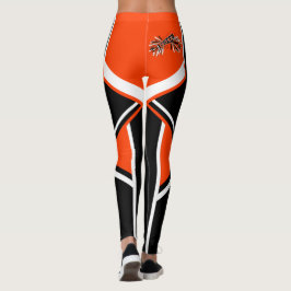 Legging Megafone Cheerleader Laranja, Preto e Branco