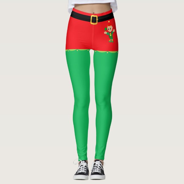 Legging Meia-calça de elfo de Natal (Frente)