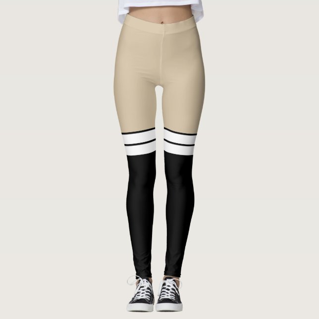 Legging Meia Canela Bege Cor de Pele Preta Branca até o Jo (Frente)