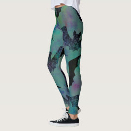 Legging Meia de Halloween com Morcegos Assustadores