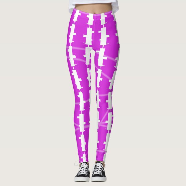Legging Meias-calças Rosa (Frente)