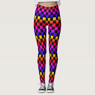 Legging Meias-calças Xadrez