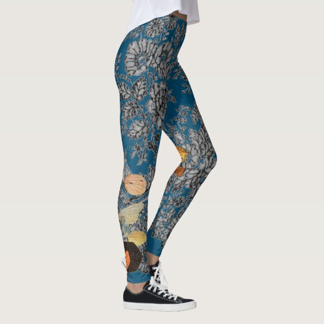 LEGGING MEIAS DE COMPRIMENTO COM ESTAMPADO DE RENDAS ANTIG (Direita)