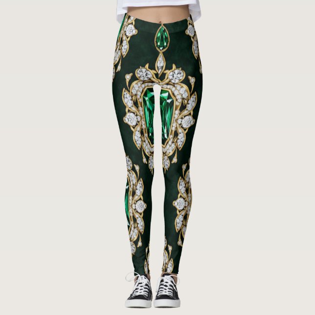 Legging Meias de Diamante e Esmeralda (Frente)