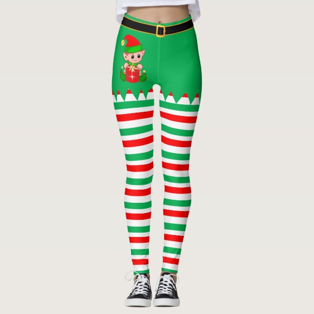 Legging Meias de Elfo de Natal (Frente)
