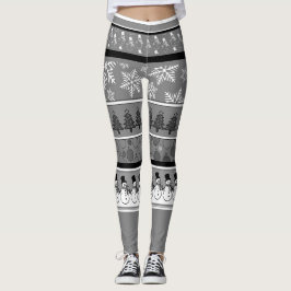 Legging Meias de Natal Cinzentas