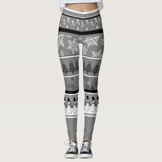 Legging Meias de Natal Cinzentas