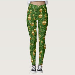 LEGGING MEIAS DE NATAL COM ÁRVORE E ENFEITES