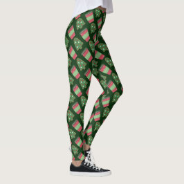 Legging Meias de Natal de Biscoito e Café