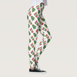 Legging Meias de Natal de Biscoito e Café