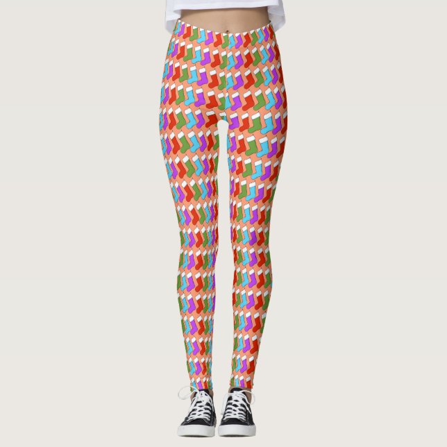 Legging Meias de Natal Pernas de Mulheres (Frente)