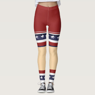 Legging Meias patrióticas engraçadas dos shorts americanas