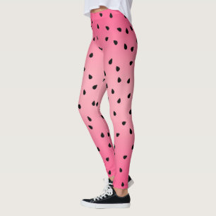 Legging Melancia Sementes Pretas Vibrações de Verão Rosa S