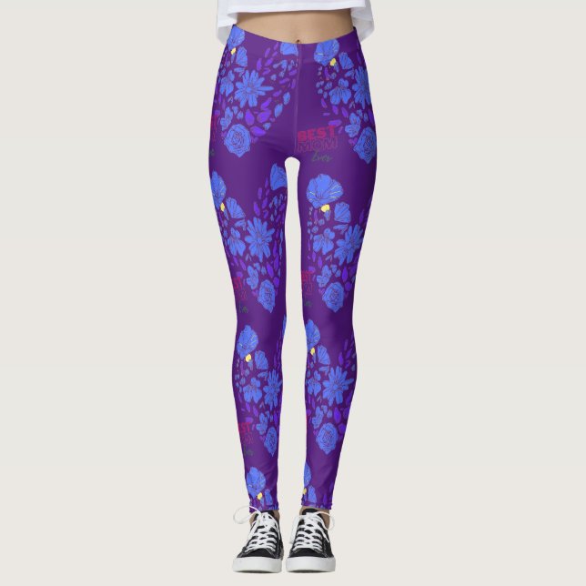 Legging melhor mãe roxa (Frente)