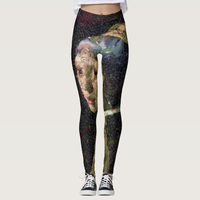 Legging Menina Com Morango A Ouvir Belas Artes (Frente)