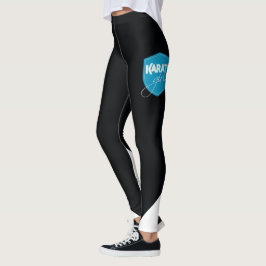 Legging Meninas do karaté - preto das caneleiras