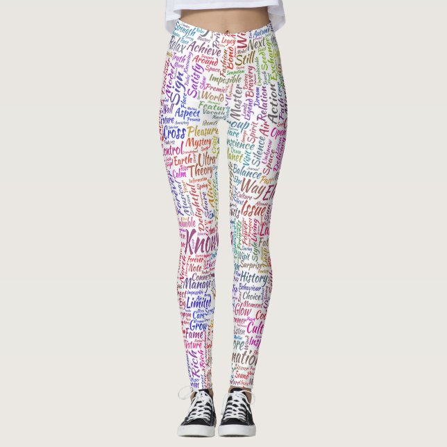 Legging Mensagem de MothssTexte Motif do Apêndice de Pergu (Frente)