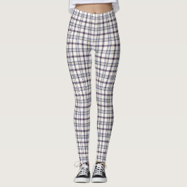 Legging Merino White and Blue Zodiac Plaid