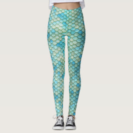 Legging Mermaid Tail Scales Beach Ocean
