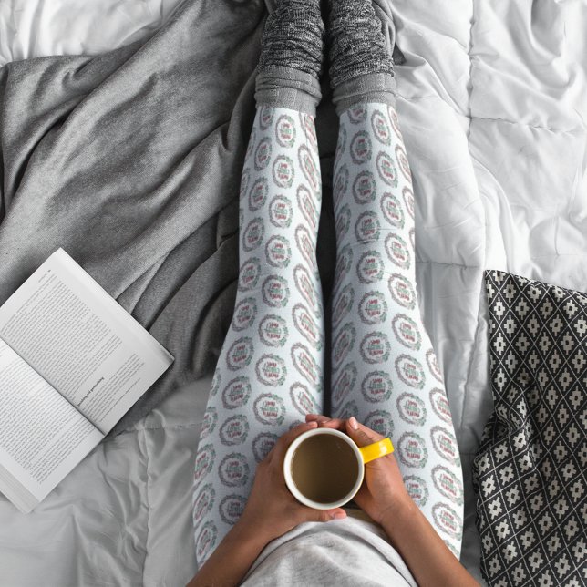 Legging Merry CHRISTmas Christian Faith Wreath Pattern (Criador carregado)