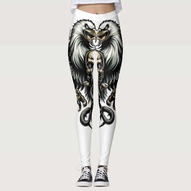 Legging Metal Adler mit Totenkopf und Schlangen (Frente)