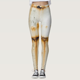 Legging Metal branco enferrujado: superfície texturizada