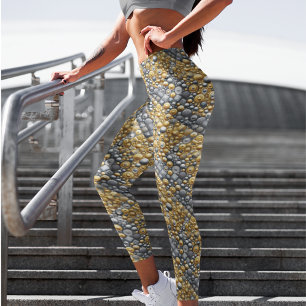 Legging Metálico Dourado e prateado