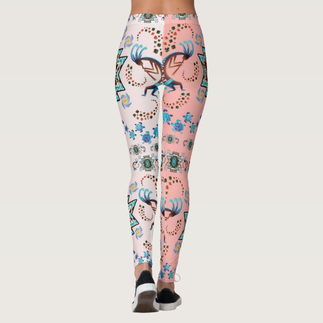 Legging Meu Design de Blackjack Kokopelli Tribal (Verso)