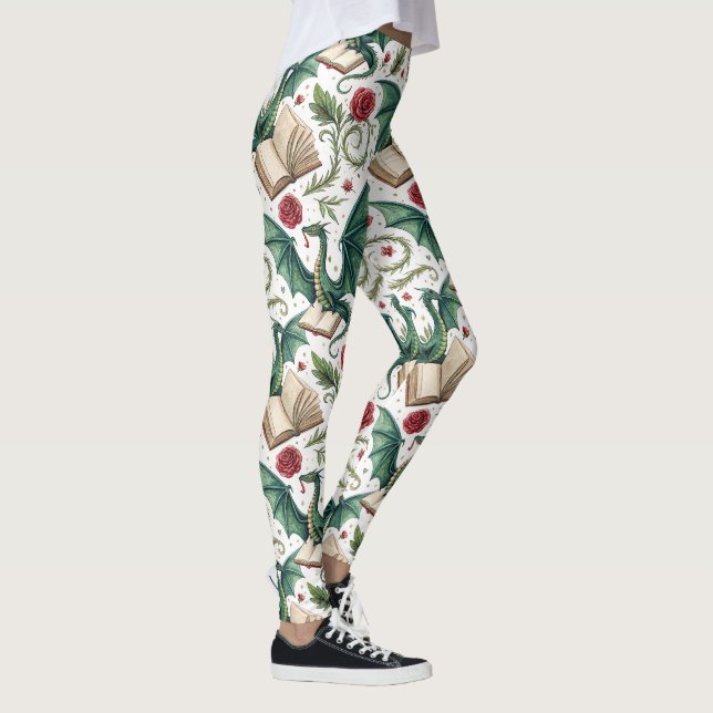 Legging Meus Primeiros Amores - Dragões e Livros (Direita)